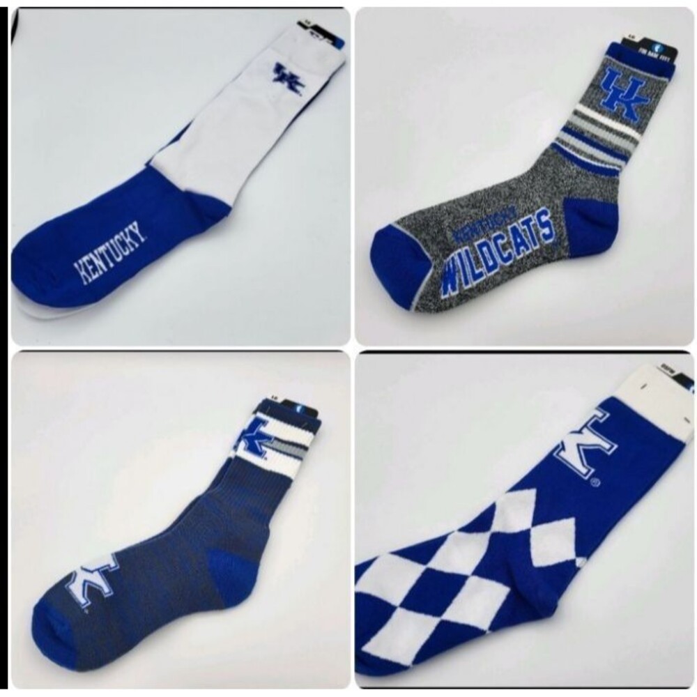 Kentucky Wildcats NCAA For Bare Feet (2) Knit Dress & (2) Crew Socks Men's Large
